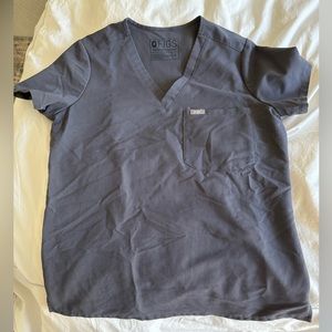 Figs Catalina Charcoal Scrub Top Small